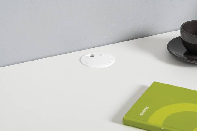 Столы компьютерные Торонто для двоих детей с полками и шкафом цвет белый шагрень/стальной серый