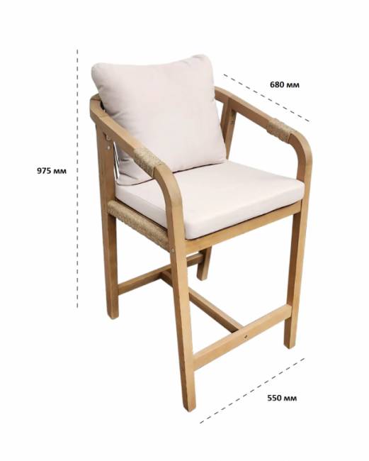 Комплект барной мебели Rimini натуральный, бежевый Комплект барной мебели Rimini натуральный, бежевый