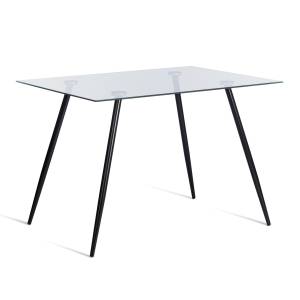 Стол София/Sophia (мод.5003) металл/стекло 8мм, черный/прозрачный, 110х80х75см черный / прозрачный металл/стекло (8мм)