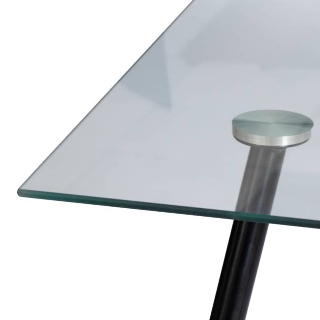 Стол София/Sophia (мод.5003) металл/стекло 8мм, черный/прозрачный, 110х80х75см черный / прозрачный металл/стекло (8мм)