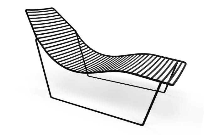 Шезлонг-лежак металлический Link Lounge черный 1530х710х820 мм Шезлонг-лежак металлический Link Lounge черный 1530х710х820 мм