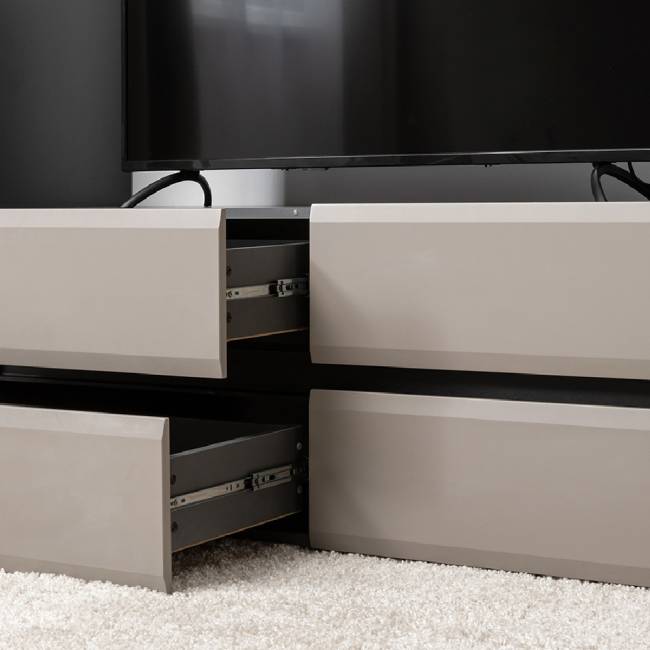 Гостиная из ТВ-тумбы и двух шкафов-витрин Сидней цвет антрацит/МДФ веллюто капучино