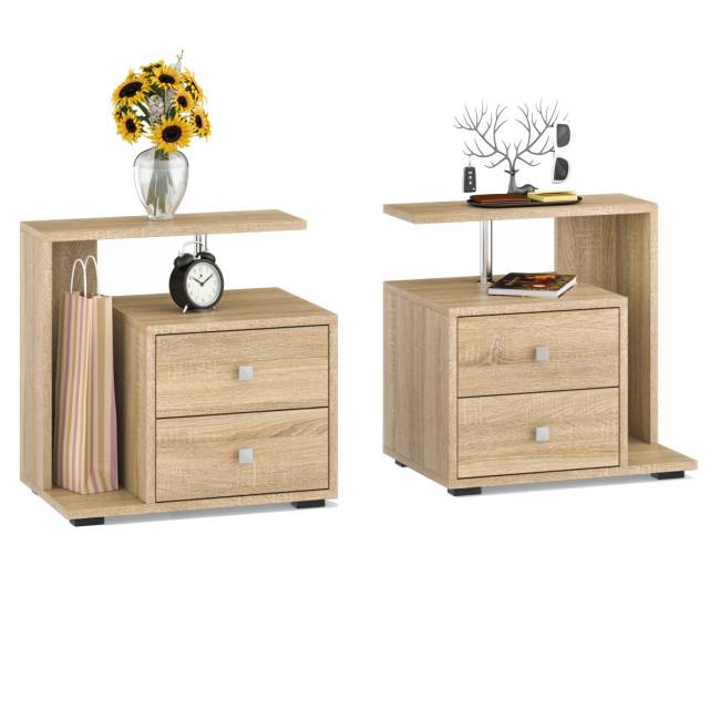 Кровать 1800 Камелия + две тумбы цвет дуб сонома