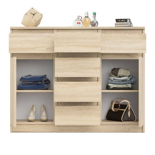 Комод с ящиками и дверками Мори МК1200.4 цвет дуб сонома