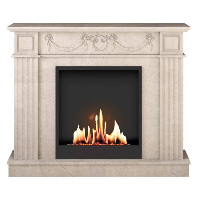 Биокамин в мраморном портале SteelHeat Washington M (Стекло)