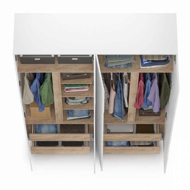 Два шкафа двустворчатых Муссон цвет белый/дуб эндгрейн элегантный