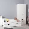 Кровать детская с ящиками со шкафом Уна цвет белый
