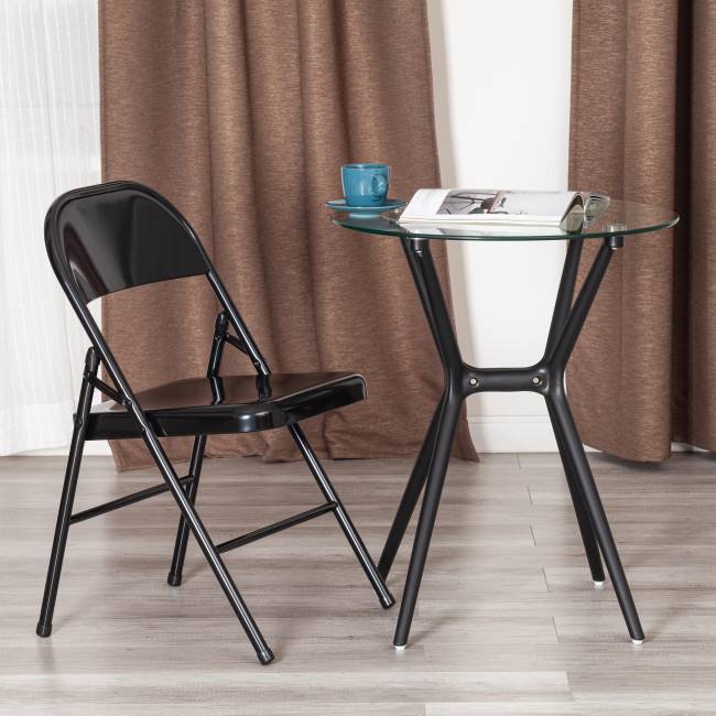 Стул складной Фолдер/Folder (мод.3023(II)) металлический, 46,5х48х75, черный  (Комплект из 6 шт.) черный металлический