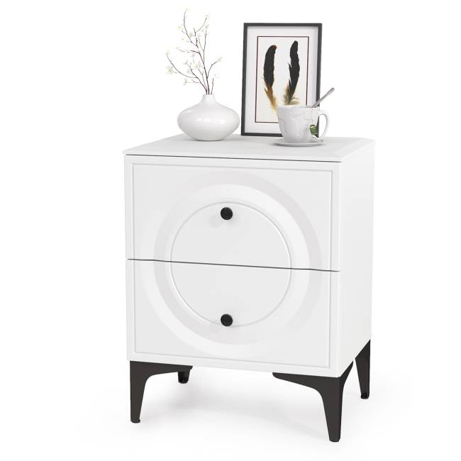 Комплект мебели в спальню Валенсия № 11 цвет белый шагрень/чёрный