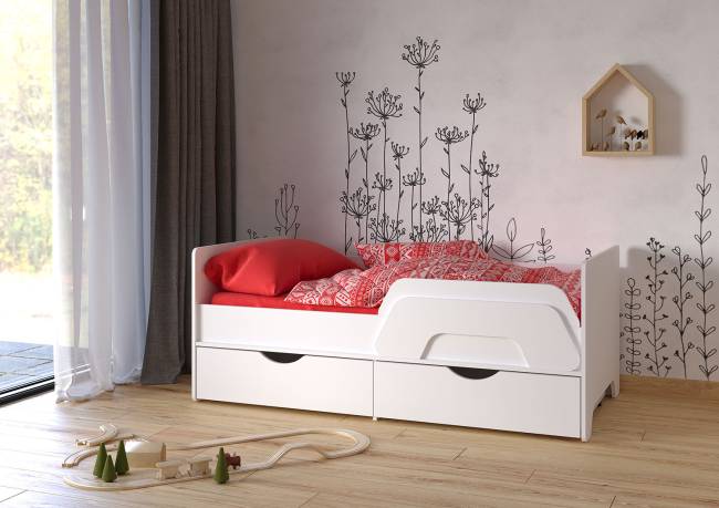 Кровать с ящиками Уна 11.22 цвет белый