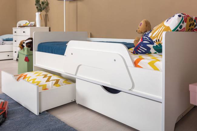 Кровать с ящиками Уна 11.22 цвет белый