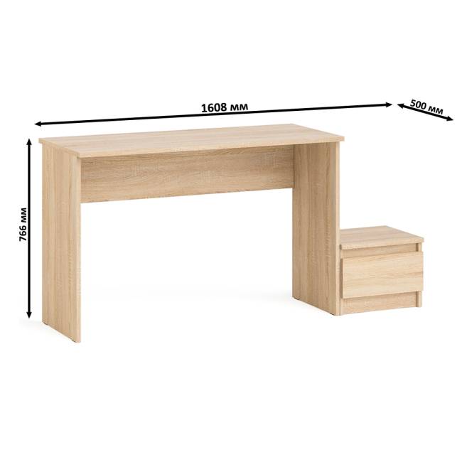 Стол письменный Мори с тумбой ТМП400.1 цвет дуб сонома