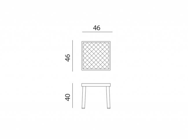 Столик пластиковый для лежака Rodi кофе 460х460х400 мм