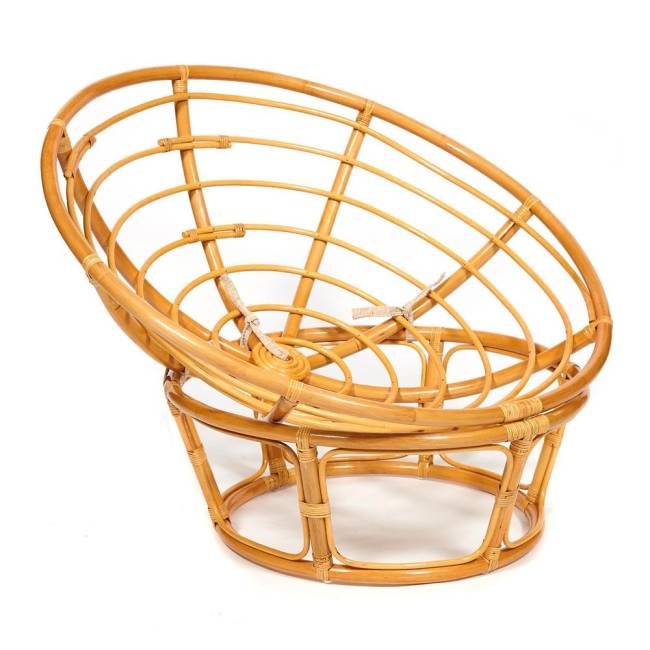 Кресло Папасан/Papasan (23/01 W) /с подушкой/ диаметр подушки 125см, 115х101х104см, медовый, флок олива, 23 Honey (мед)