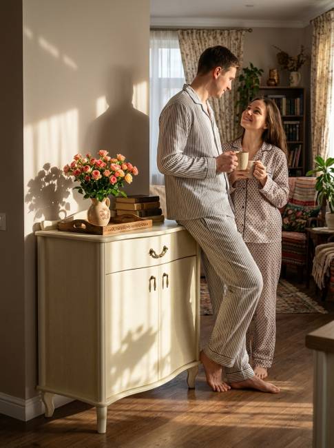 Комод Джульетта с распашными дверцами, дуб шампань Л