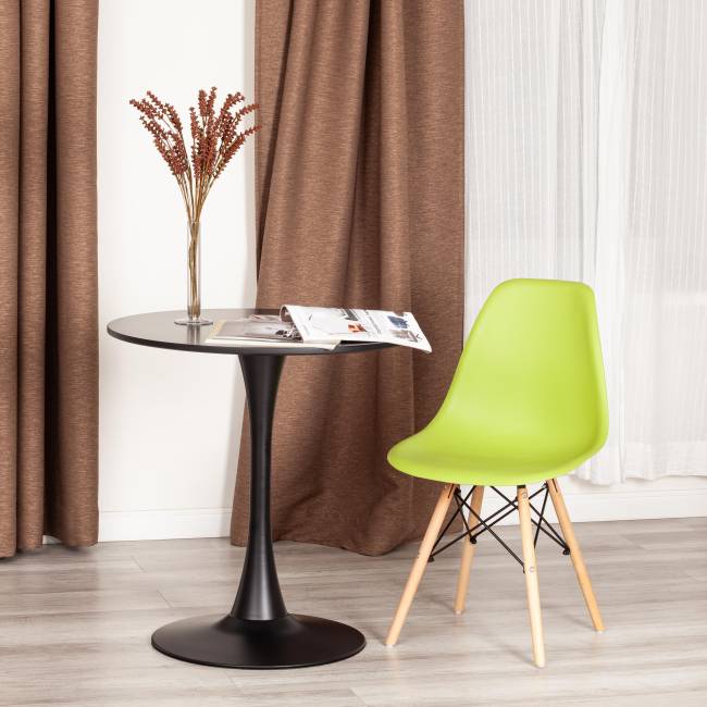 Стул Синди Имс/Cindy Eames (мод.001) дерево бук/металл/сиденье пластик, 51х46х82см, оливковый 66012 (Комплект из 4 шт.) оливковый 66012 дерево бук/металл/сиденье пластик