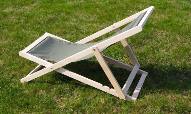 Шезлонг Чинзано грин, Зелёный/Натуральное дерево