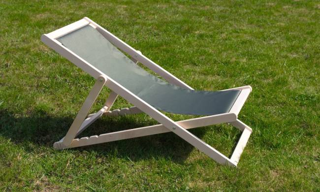 Шезлонг Чинзано грин, Зелёный/Натуральное дерево