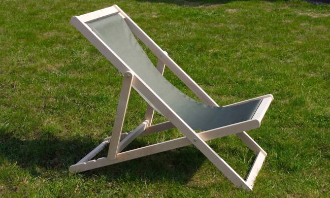 Шезлонг Чинзано грин, Зелёный/Натуральное дерево