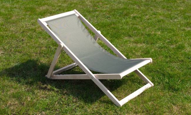 Шезлонг Чинзано грин, Зелёный/Натуральное дерево