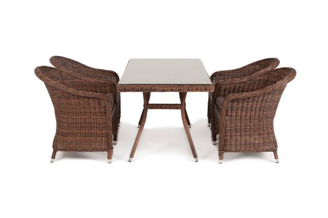 "Латте - 140 R" обеденная группа плетеная, цвет коричневый