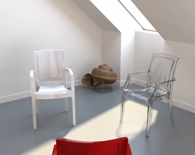 Кресло прозрачное Arthur прозрачный 560х600х910 мм