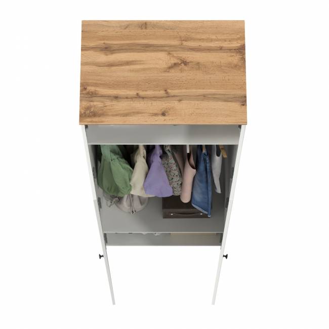 Шкаф Остин 13.224 цвет белый шагрень/дуб крафт золотой