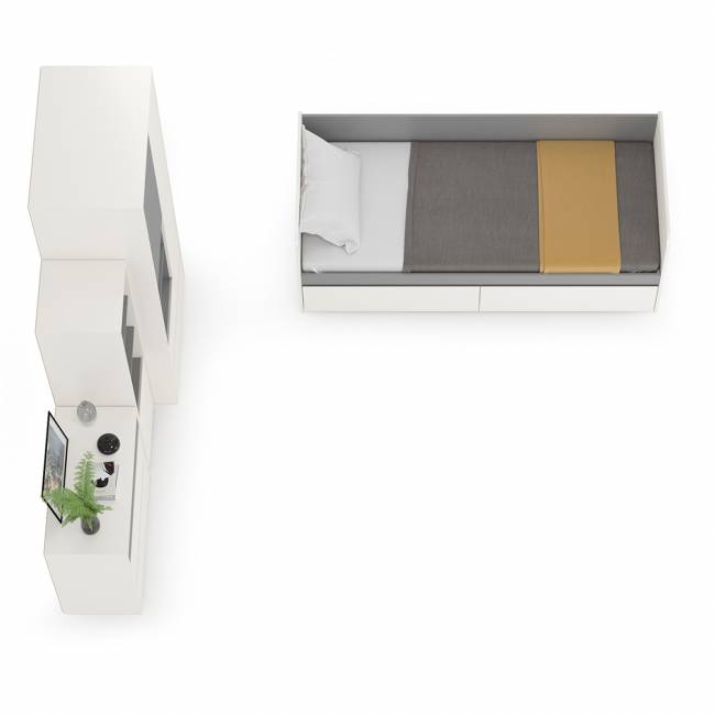 Мебель детская Торонто компоновка № 26 цвет белый шагрень/стальной серый Мебель детская Торонто компоновка № 26 цвет белый шагрень/стальной серый