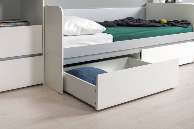 Мебель детская Торонто компоновка № 26 цвет белый шагрень/стальной серый Мебель детская Торонто компоновка № 26 цвет белый шагрень/стальной серый