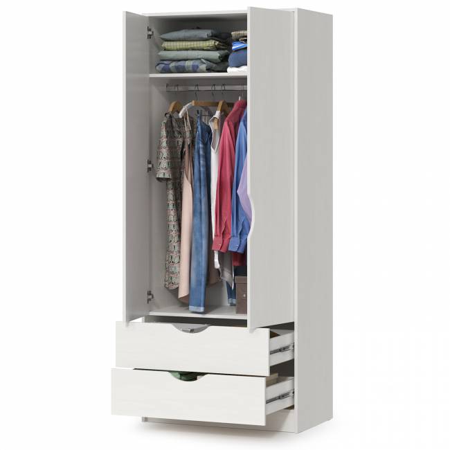 Шкаф для одежды Уна 13.327 цвет белый шкаф с двумя выдвижными ящиками