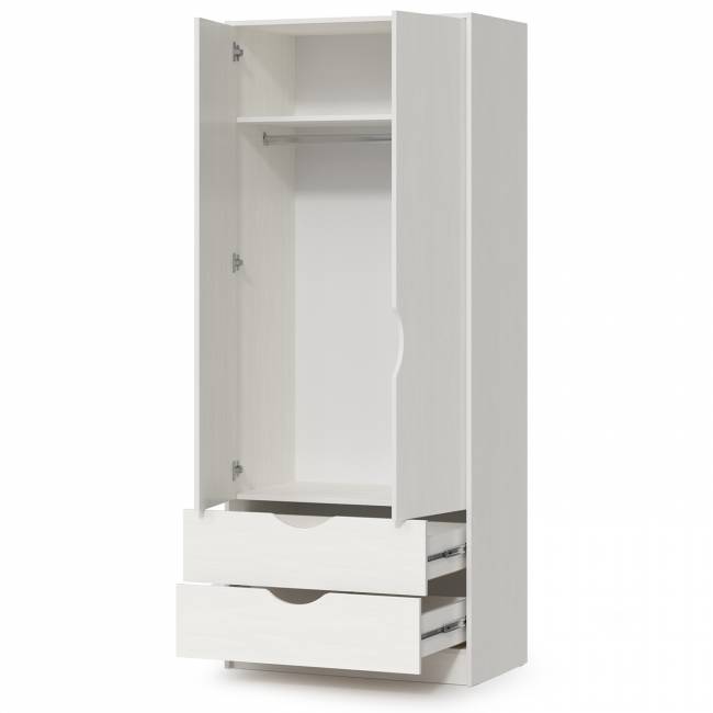 Шкаф для одежды Уна 13.327 цвет белый шкаф с двумя выдвижными ящиками