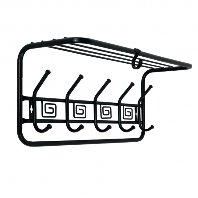 Вешалка с полкой Ажур 80 см  черный