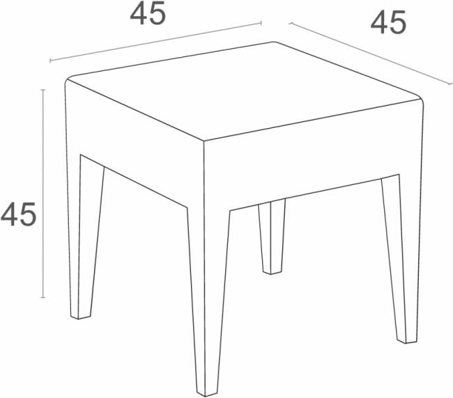 Столик плетеный для шезлонга GT 1009 антрацит 450х450х450 мм Столик плетеный для шезлонга GT 1009 антрацит 450х450х450 мм