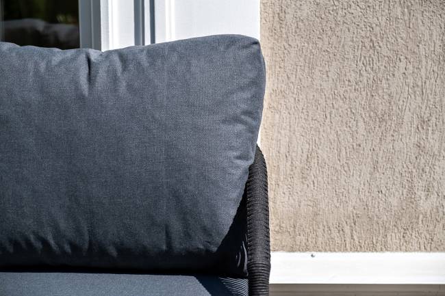 "Верона" лаунж-зона 5-местная плетеная из роупа (веревки), каркас алюминиевый темно-серый, роуп темно-серый