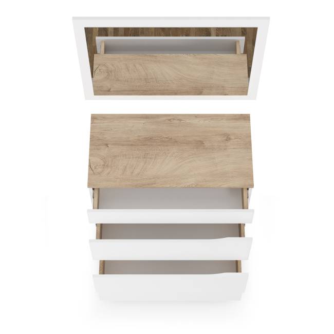 Комод с зеркалом Муссон цвет белый/дуб эндгрейн элегантный