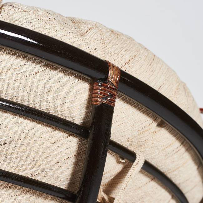 Кресло-качалка Папасан/Papasan (W 23/01 B) /с подушкой/ 115х78х104см, античный черно-коричневый, ткань старт Antique brown (античный черно-коричневый)