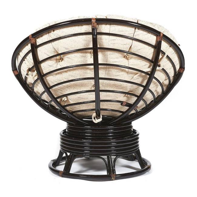 Кресло-качалка Папасан/Papasan (W 23/01 B) /с подушкой/ 115х78х104см, античный черно-коричневый, ткань старт Antique brown (античный черно-коричневый)
