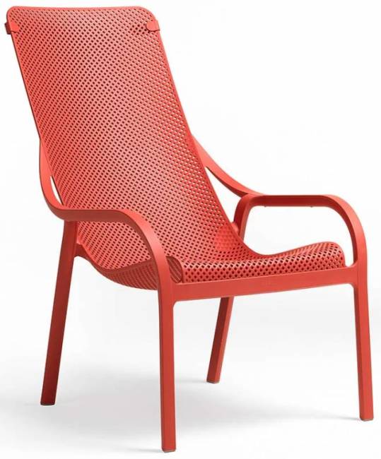 Лаунж-кресло пластиковое Net Lounge коралловый 615х900х990 мм