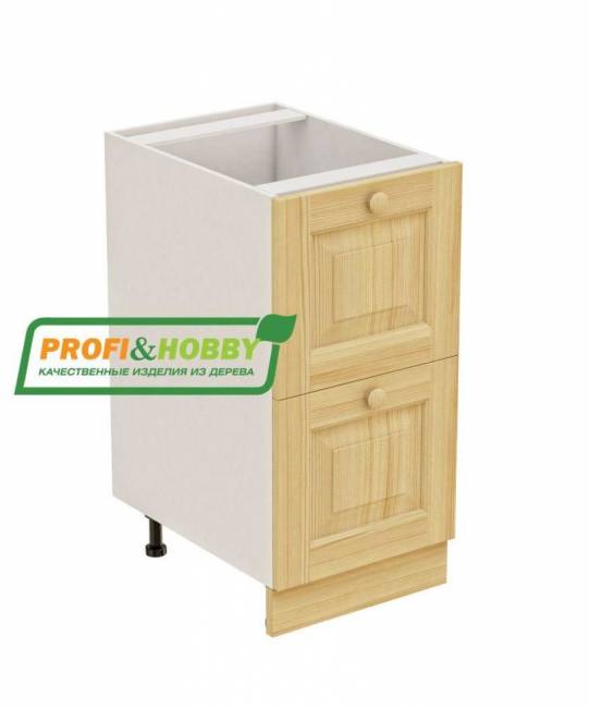 Тумба 2 ящика 400х530х720 + фасад сосна без покраски Тумба 2 ящика 400х530х720 + фасад сосна без покраски