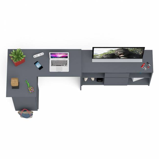 Тумба Мори МТВ1204.1 и стол компьютерный угловой МС-16 левый цвет графит