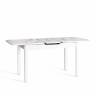 Стол обеденный раздвижной Алигери/Aligery ЛДСП/HPL/опора-массив березы, 130-160х75х75см, мрамор светлый/белый Мрамор светлый/белый ЛДСП/HPL/опора-массив березы