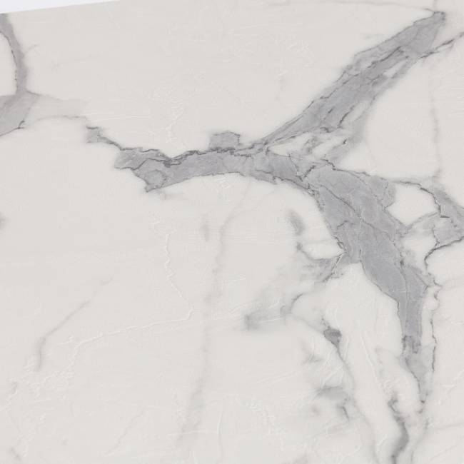 Стол обеденный раздвижной Алигери/Aligery ЛДСП/HPL/опора-массив березы, 130-160х75х75см, мрамор светлый/белый Мрамор светлый/белый ЛДСП/HPL/опора-массив березы