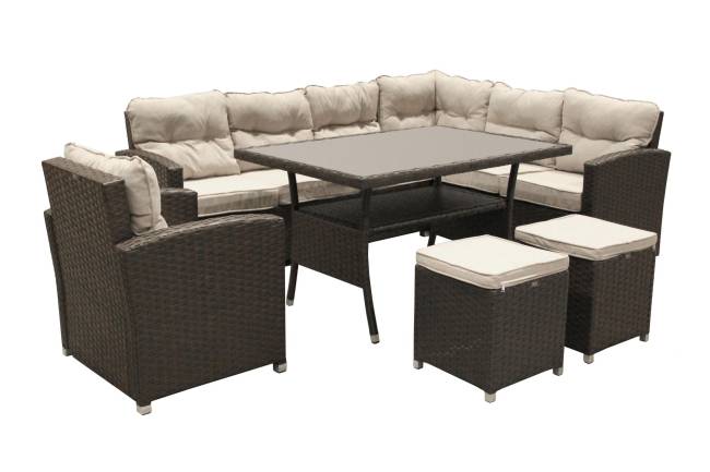 Набор мебели из искусственного ротанга Версаль ПРЕМИУМ, коричневый, бежевый