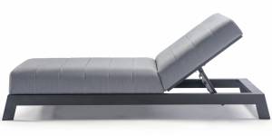 Шезлонг-лежак мягкий Bite антрацит, темно-серый 2030х900х600 мм
