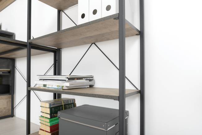 Два открытых стеллажа Трувор цвет дуб гранж песочный/интра