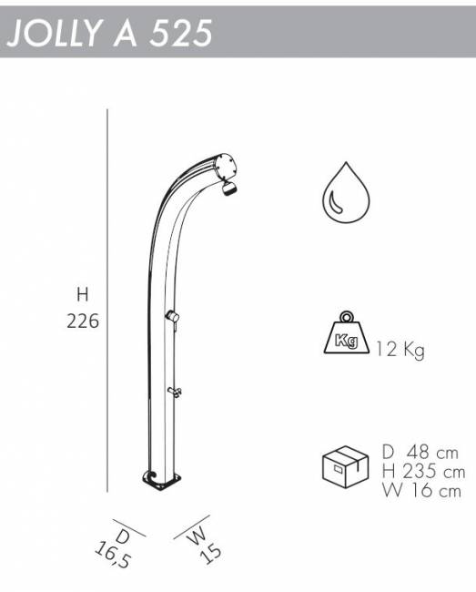 Душ уличный Jolly A 525 голубой 165х150х2260 мм