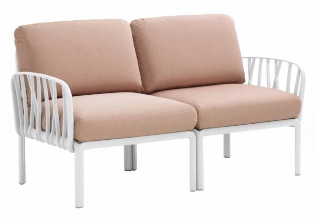 Диван пластиковый с подушками Komodo 2 белый, розовый 1490х780х900 мм