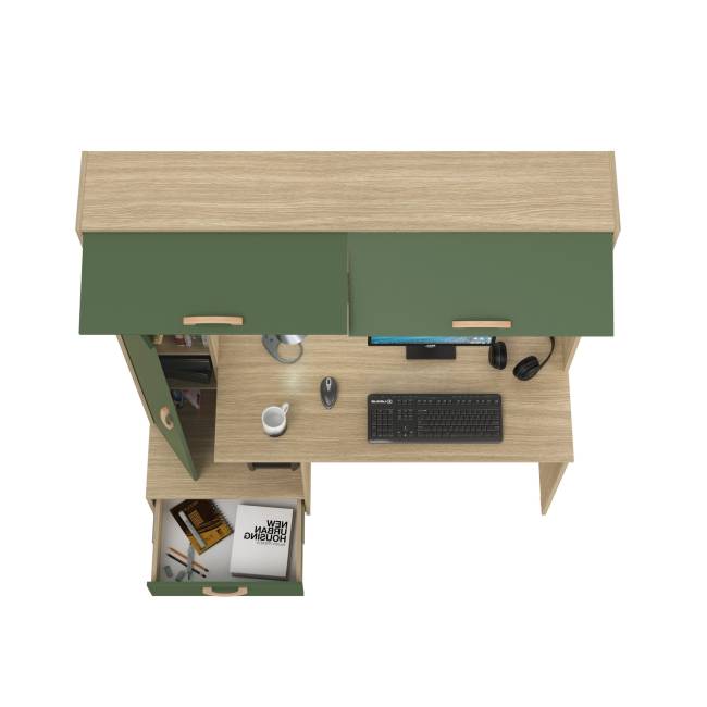Письменный стол Лайт 03.243Н цвет плэйн/дымчатый зелёный Письменный стол Лайт 03.243Н цвет плэйн/дымчатый зелёный