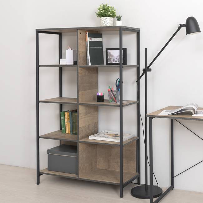 Два открытых стеллажа и стеллаж 13.151.02 Трувор цвет дуб гранж песочный/интра