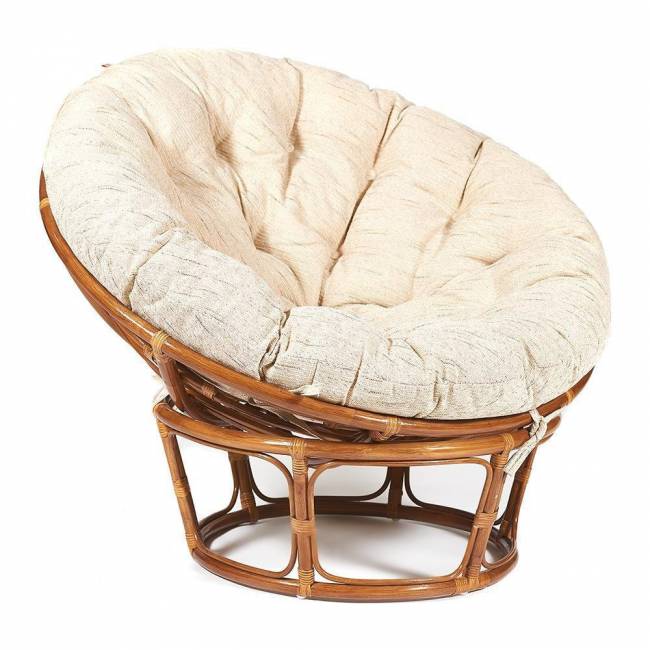 Кресло Папасан/Papasan (23/01 W) /с подушкой/ диаметр подушки 129см, 115х101х104см, пекан орех, ткань старт Pecan (орех)